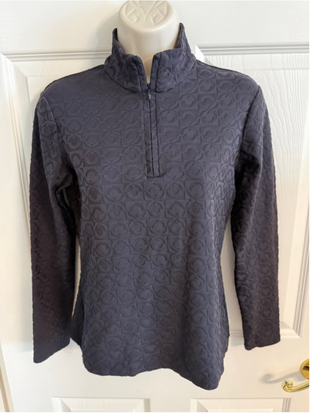J. McLaughlin Bedford Top Palm Breeze Jacquard black size XS